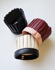Oktoberdee - Glamour Leather Pleat Cuff - various colours