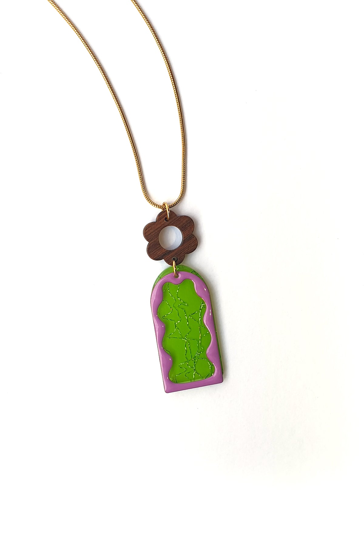 Green and store purple necklace